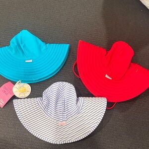Kids Sun Protection Hats - Blue, Red, and Striped